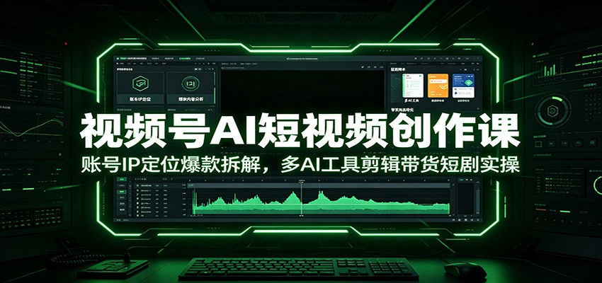视频号AI短视频创作课：账号IP定位爆款拆解，多AI工具剪辑带货短剧实操-青禾学社