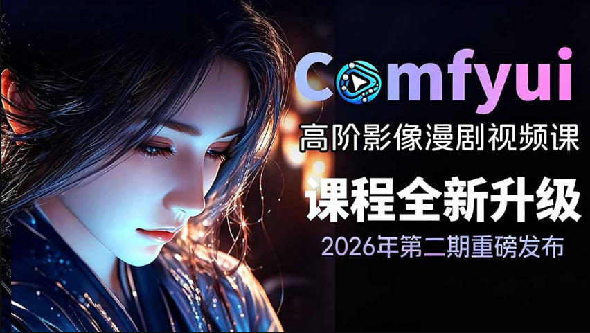 2026新版ComfyUI漫剧动画全流程实战课，0基础入门到进阶全流程动态漫，轻松实现流量变现-青禾学社