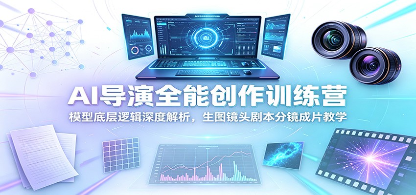 AI导演全能创作训练营：模型底层逻辑深度解析，生图镜头剧本分镜成片教学-青禾学社