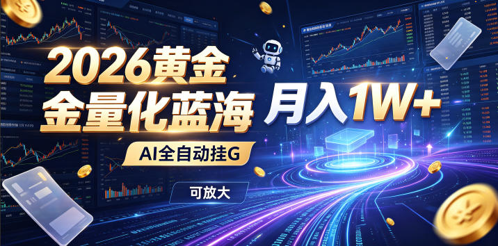 2026黄金量化蓝海：AI全自动挂G，月入1W+，可放大！【揭秘】-青禾学社