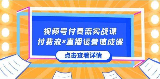 视频号付费流实战课，付费流×直播运营速成课，让你快速掌握视频号核心运营技能-青禾学社