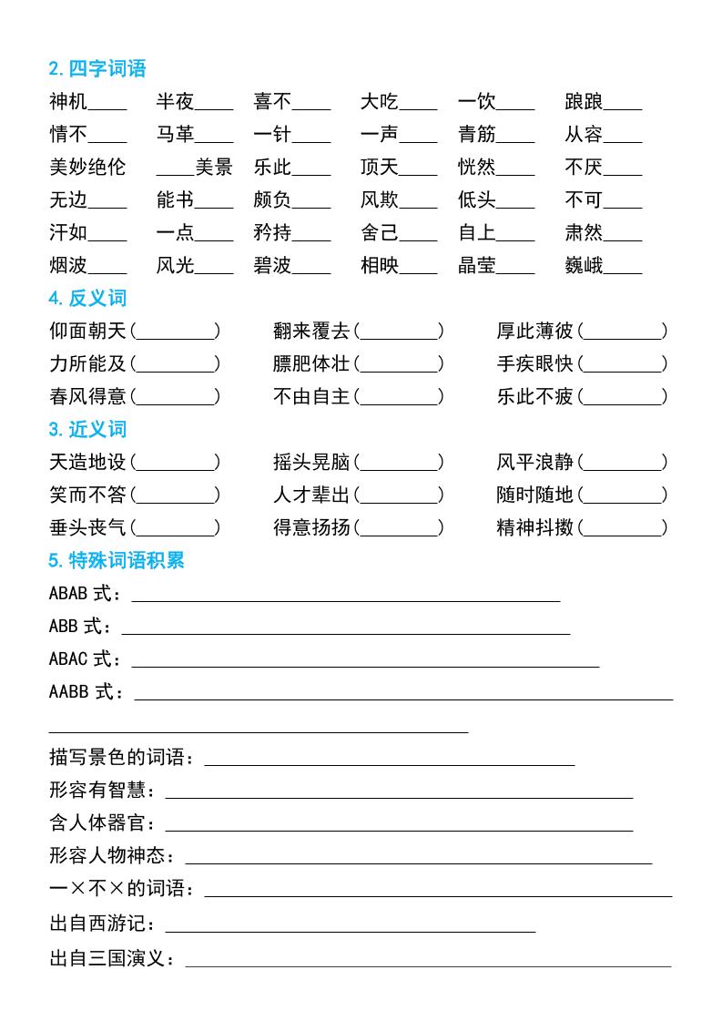 五年级下册语文期末复习必练考点专项练习-青禾学社