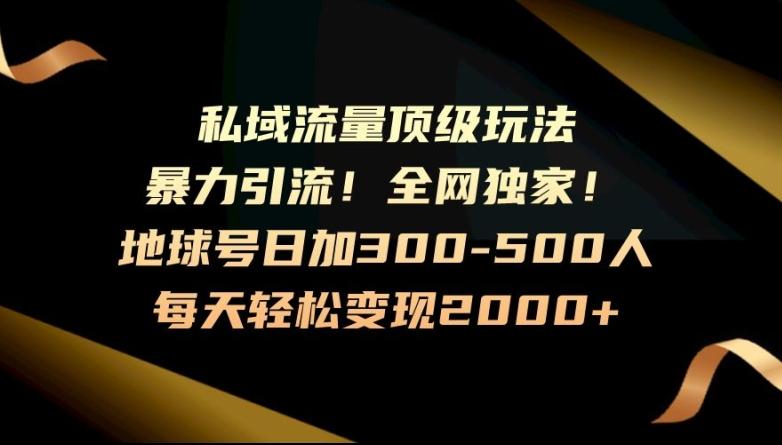 暴力引流,全网独家,地球号日加300-500人,私域流量顶级玩法,每天轻松变现2000+-青禾学社