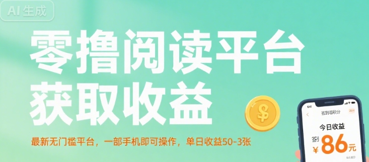 零撸阅读平台获取收益，最新无门槛平台，一部手机即可操作，单日收益50-3张【揭秘】-青禾学社