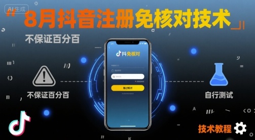 8月抖音注册免核对技术,不保证百分百,自测-青禾学社