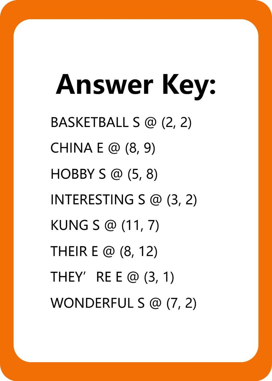 25秋闽教版四上英语字谜游戏U3-青禾学社