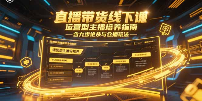 直播带货线下课，运营型主播培养指南，含九步绝杀与仓播玩法-青禾学社