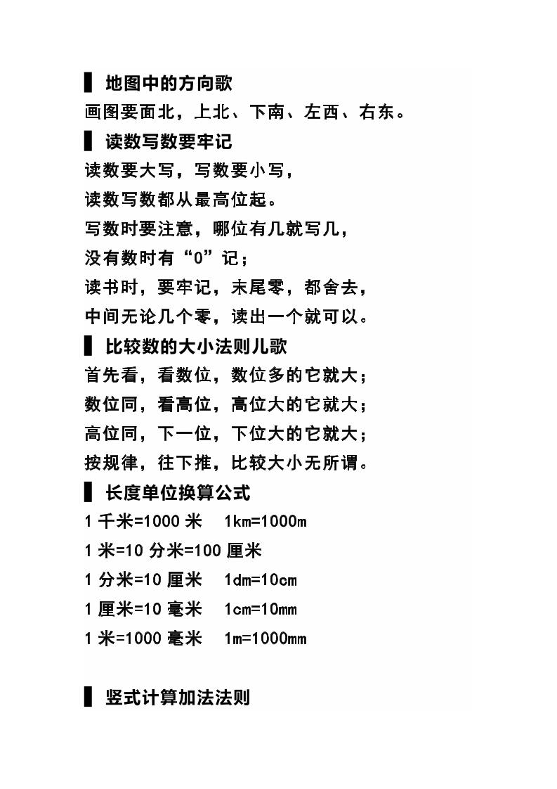 二下数学必背顺口溜口诀汇总-青禾学社