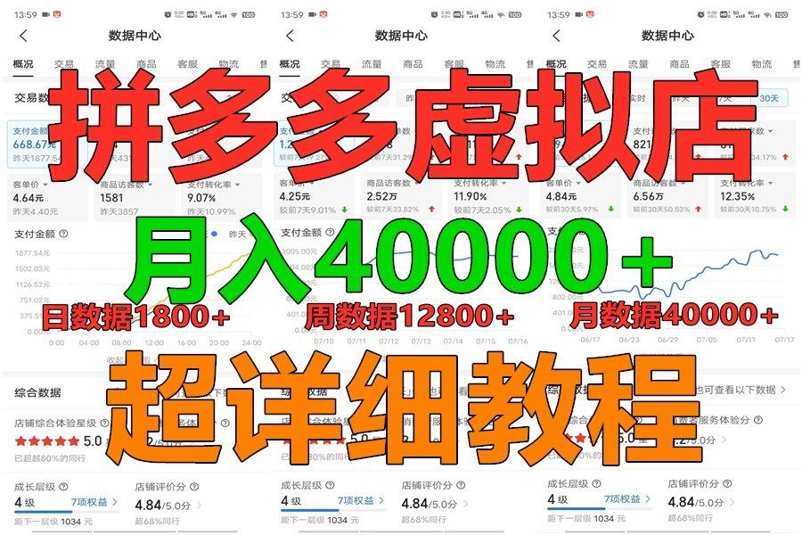 拼多多虚拟电商训练营月入40000+,全网最详细,你做你也行,暴利稳定长久-青禾学社