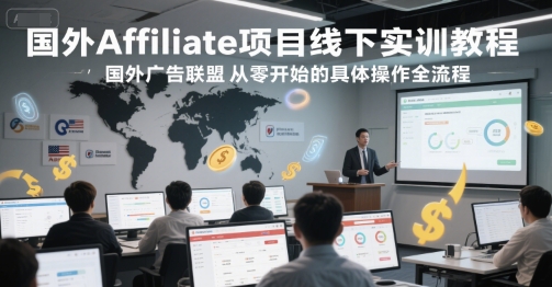 国外Affiliate项目线下实训教程,国外广告联盟从零开始的具体操作全流程-青禾学社