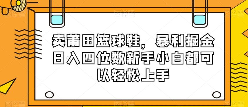 卖莆田篮球鞋，暴利掘金日入四位数新手小白都可以轻松上手【揭秘】-青禾学社