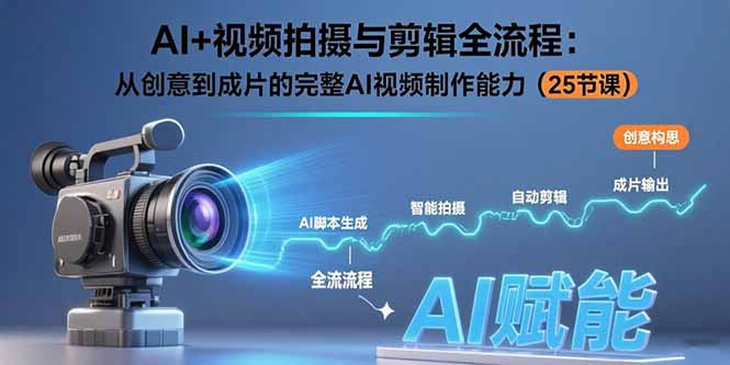 AI+视频拍摄与剪辑全流程：从创意到成片的完整AI视频制作能力(25节课-青禾学社