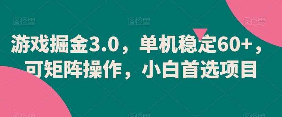 游戏掘金3.0,单机稳定60+,可矩阵操作,小白首选项目【揭秘】-青禾学社
