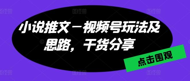 小说推文—视频号玩法及思路,干货分享-青禾学社