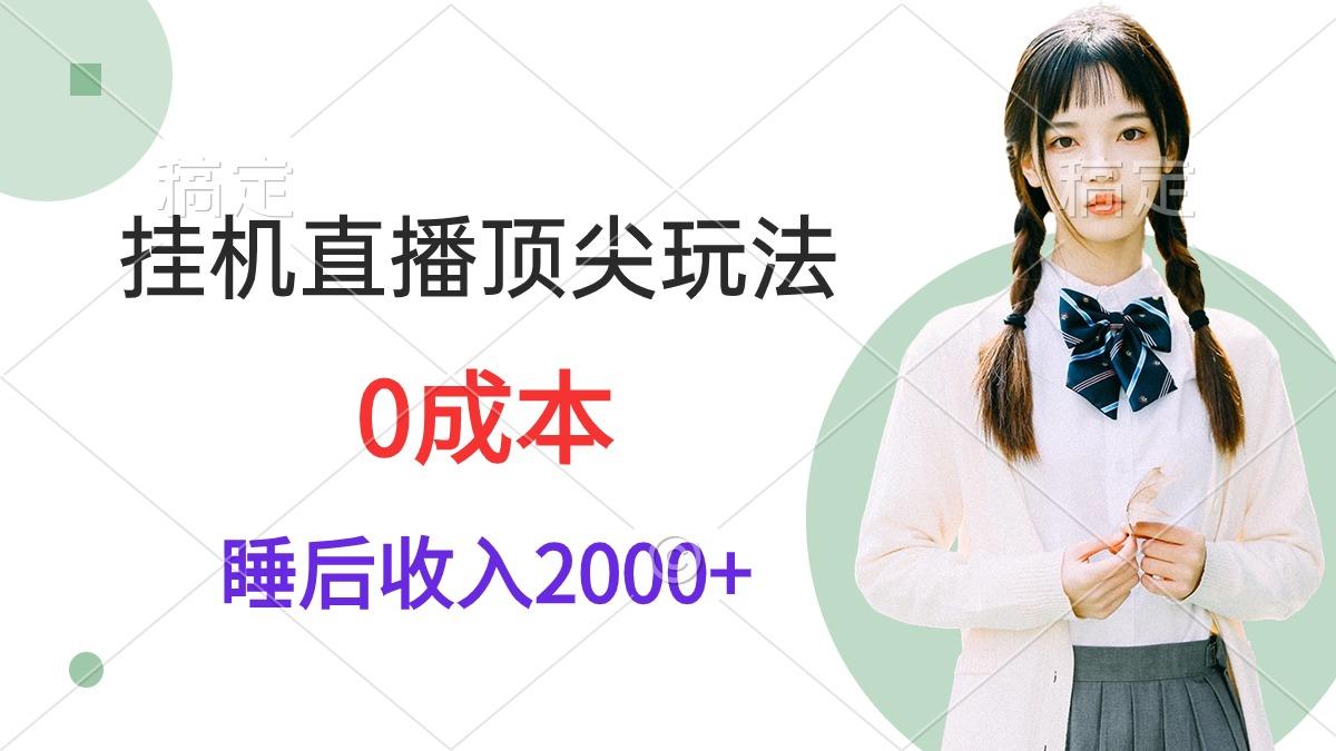 (9715期)挂机直播顶尖玩法,睡后日收入2000+、0成本,视频教学-青禾学社