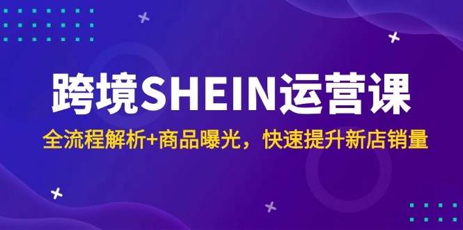 跨境SHEIN运营课，全流程解析+商品曝光，快速提升新店销量-青禾学社