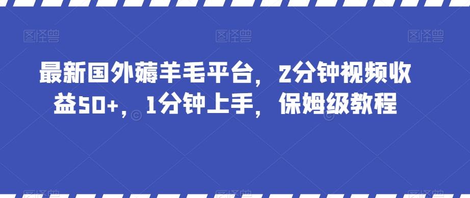 最新国外薅羊毛平台,2分钟视频收益50+,1分钟上手,保姆级教程【揭秘】-青禾学社