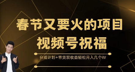 春节又要火的项目视频号祝福,分成计划+带货双收益,轻松月入几个W【揭秘】-青禾学社