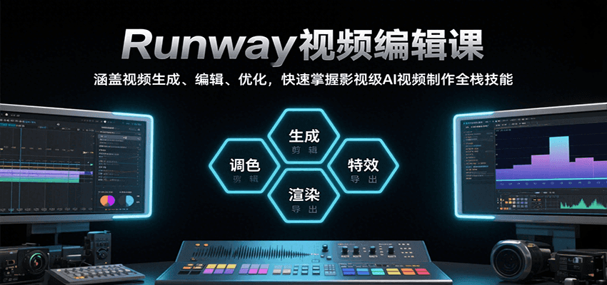 Runway视频编辑课,涵盖视频生成、编辑、优化,快速掌握影视级AI视频制作全栈技能-青禾学社