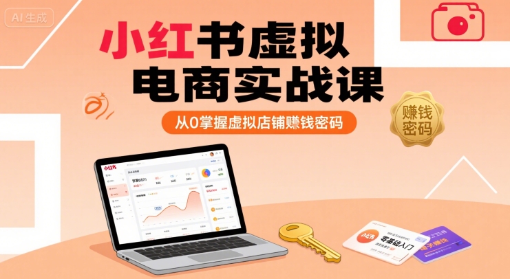 小红书虚拟电商实战课,从0掌握虚拟店铺賺钱密码(更新)-青禾学社