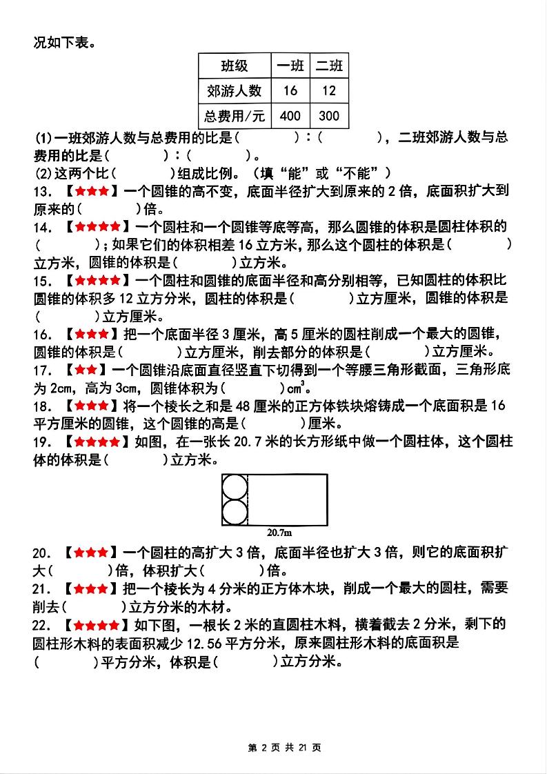 【人教版】六下数学期中复习四大专题精炼（专题一：填空题）(已优化)-青禾学社