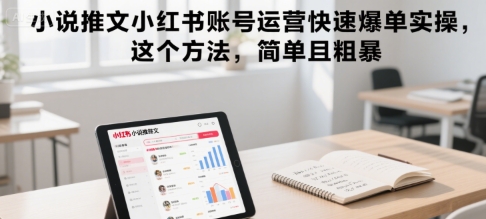 小说推文小红书账号运营快速爆单实操,这个方法,简单且粗暴-青禾学社
