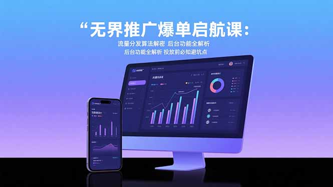 无界推广爆单启航课:流量分发算法解密 后台功能全解析 投放前必知避坑点-青禾学社