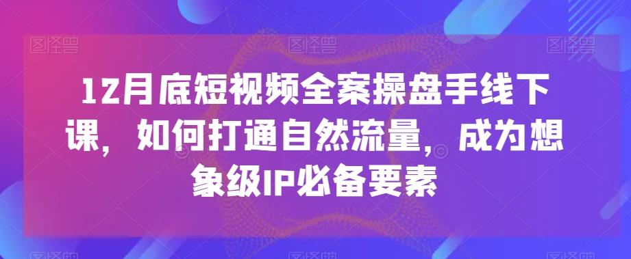 12月底短视频全案操盘手线下课,如何打通自然流量,成为想象级IP必备要素-青禾学社