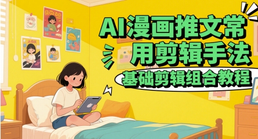 AI漫画推文常用剪辑手法,基础剪辑组合教程-青禾学社