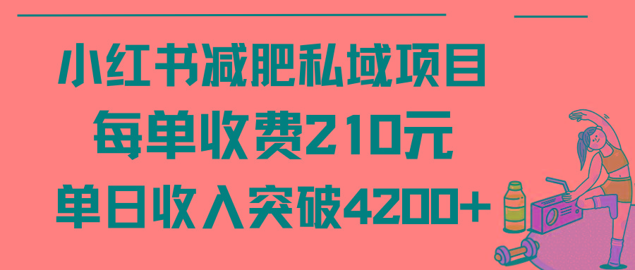 (9466期)小红书减肥私域项目每单收费210元单日成交20单，最高日入4200+-青禾学社