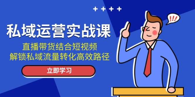 私域运营实战课:直播带货结合短视频,解锁私域流量转化高效路径-青禾学社