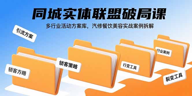 同城实体联盟破局课,多行业活动方案库,汽修餐饮美容实战案例拆解-青禾学社
