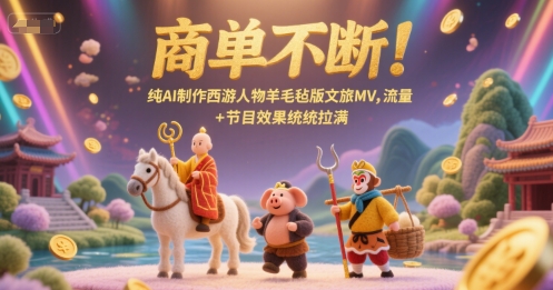 商单不断!纯AI制作西游人物羊毛毡版文旅MV,流量+节目效果统统拉满-青禾学社