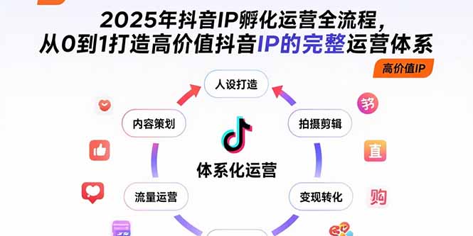 2025年抖音IP孵化运营全流程,从0到1打造高价值抖音IP的完整运营体系-青禾学社