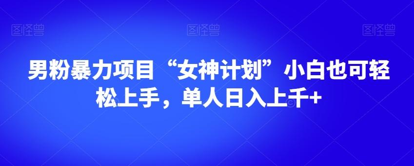 男粉暴力项目“女神计划”小白也可轻松上手，单人日入上千+【揭秘】-青禾学社