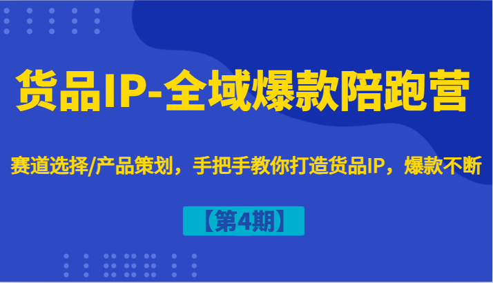 货品IP-全域爆款陪跑营【第4期】赛道选择/产品策划,手把手教你打造货品IP,爆款不断-青禾学社