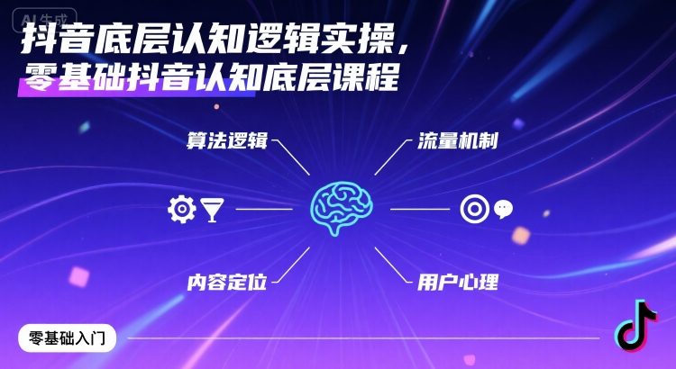 抖音底层认知逻辑实操,零基础抖音认知底层课程-青禾学社