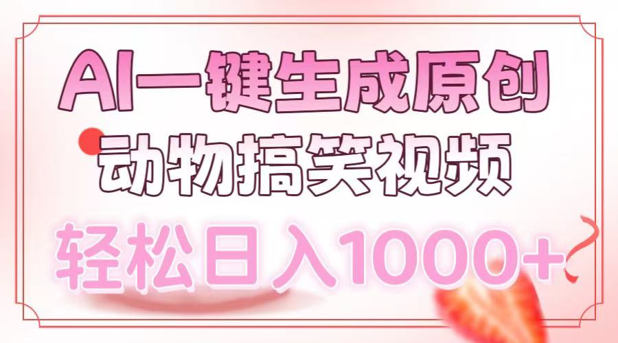 AI一键生成原创动物搞笑视频,轻松日入1000+-青禾学社