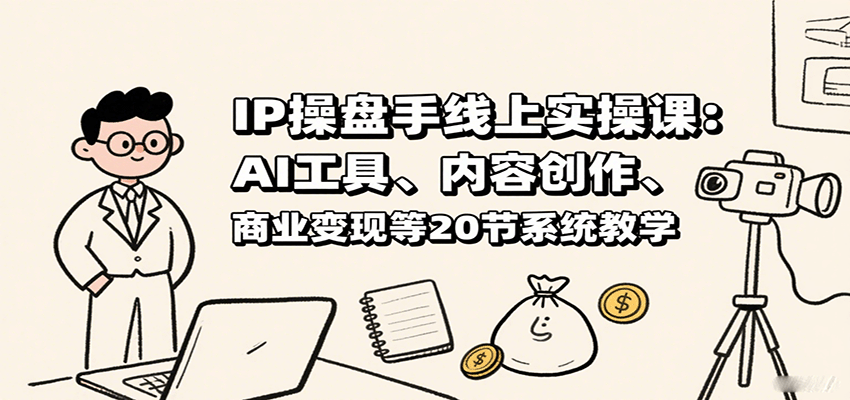 IP操盘手线上实操课：AI工具、内容创作、商业变现等20节系统教学-青禾学社