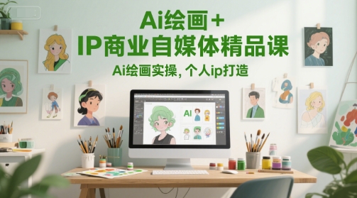 Ai绘画+IP商业自媒体精品课,Ai绘画实操,个人ip打造-青禾学社