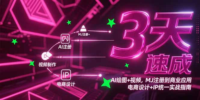 3天速成AI绘图+视频，MJ注册到商业应用，电商设计+IP统一实战指南-青禾学社