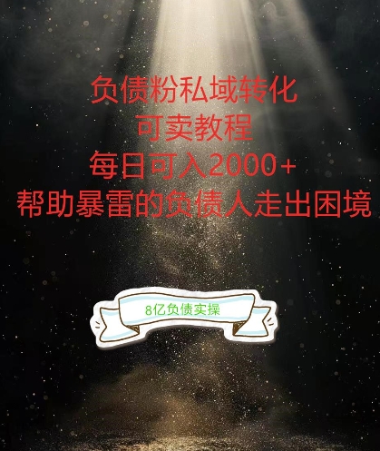 负债粉掘金计划,帮助负债者解决问题,债务规划,债务重组,最好的变现方式【揭秘】-青禾学社