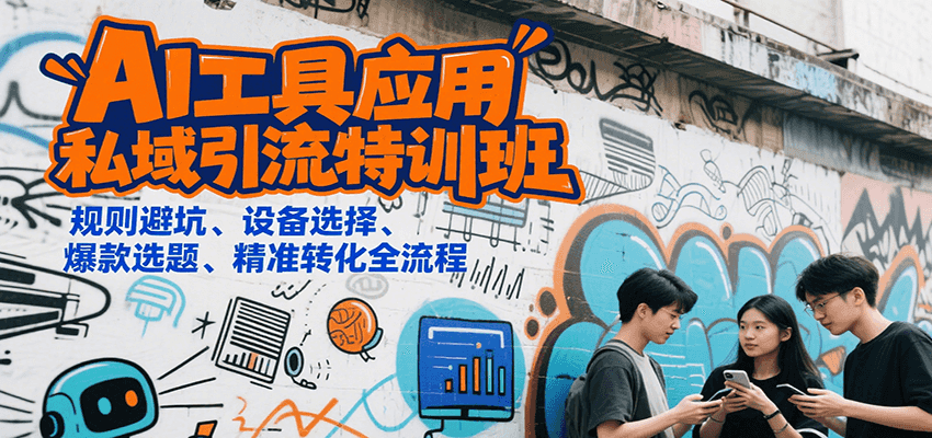 AI工具应用私域引流特训班,规则避坑、设备选择、爆款选题、精准转化全流程-青禾学社