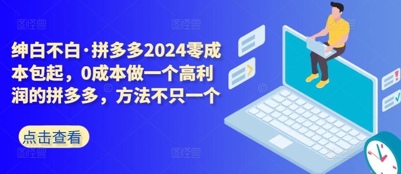 拼多多2024零成本包起,0成本做一个高利润的拼多多,方法不只一个-青禾学社