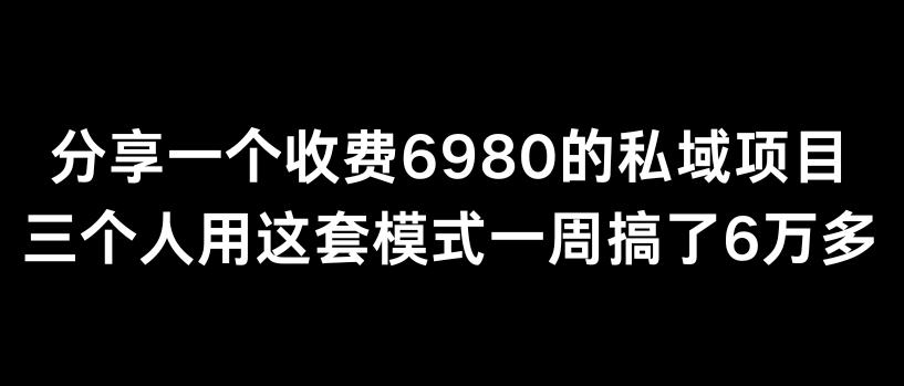 分享一个外面卖6980的私域项目三个人用这套模式一周搞了6万多【揭秘】-青禾学社