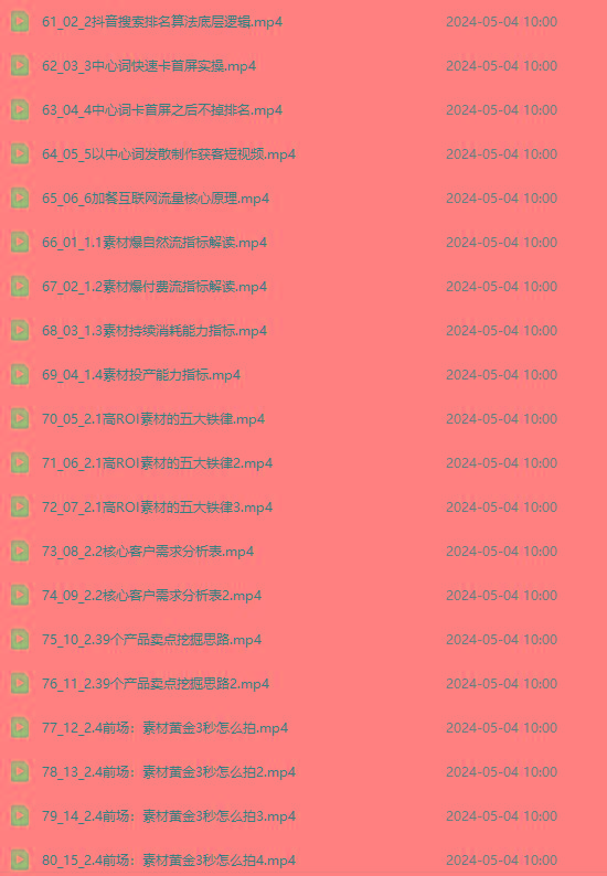 图片[4]-2024单品正价起号，直播素材投流选品：选品课+投流课+素材课+卡首屏/100节-青禾学社