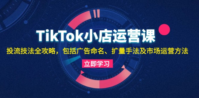 TikTok小店运营课:投流技法全攻略,包括广告命名 扩量手法及市场运营方法-青禾学社
