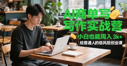 AI商单写作实战营，小白也能周入3k+，给普通人的低风险创业课-青禾学社