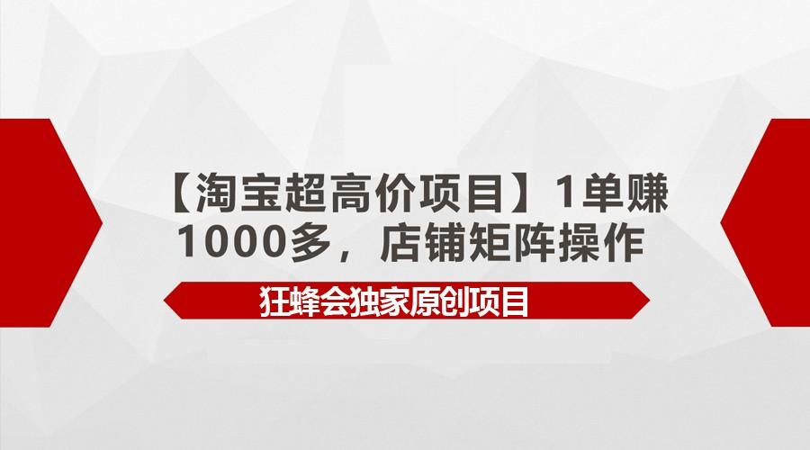 【淘宝超高价项目】1单赚1000多，店铺矩阵操作-青禾学社