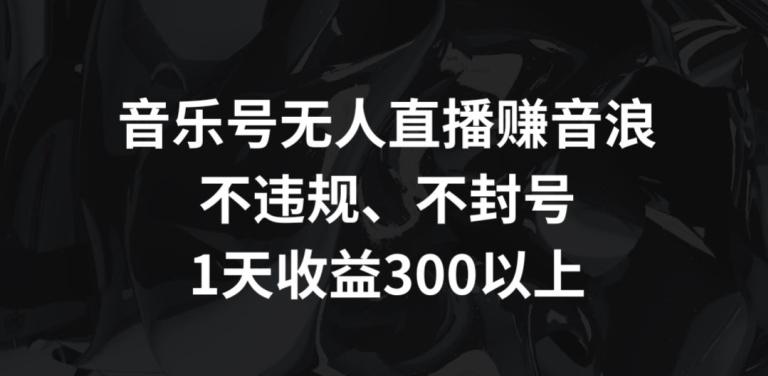 音乐号无人直播赚音浪,不违规、不封号,1天收益300+【揭秘】-青禾学社
